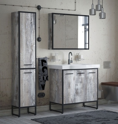 Шкаф пенал Corozo Айрон 35 SD-00000387 Черный антик