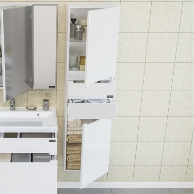 Шкаф пенал СанТа Лондон 40 подвесной Белый