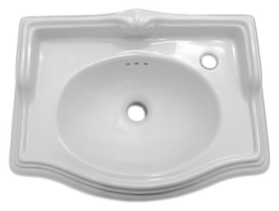 Раковина Azzurra Jubilaeum JUB200/50 bianco lucido, 1 отверстие под смеситель справа