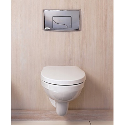 Комплект унитаза Jacob Delafon Patio EDV102-00 с инсталляцией Viega Prevista Dry 792855 с сиденьем Микролифт и клавишей смыва Хром