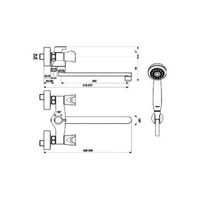 Смеситель для ванны Vidima Neo BA335AA Хром