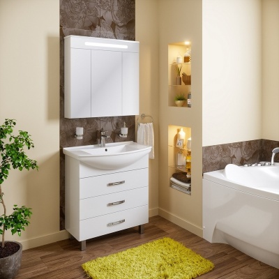 Мебель для ванной Runo Рига 65 Белая