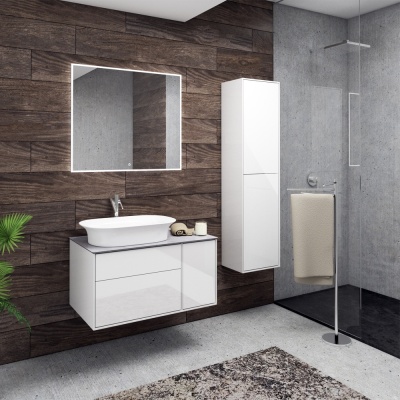 Тумба под раковину Diborg Elise 90 77.7246 подвесная Белый глянец