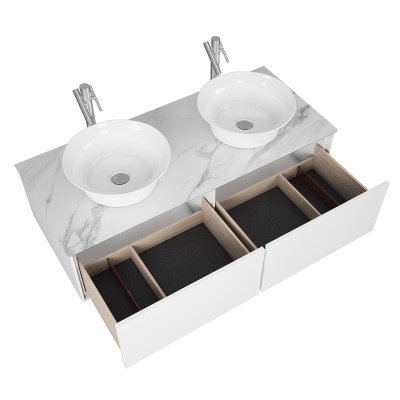 Тумба под раковину Diborg Elise 120 77.7229 подвесная Белый глянец