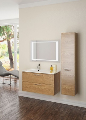 Тумба с раковиной SanVit Мэри-2 90 L kmery902 в цвете Ral подвесная Белый глянец