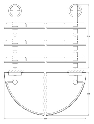 Стеклянная полка FBS Ellea 082 Хром