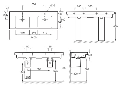 Раковина Jacob Delafon Odeon Up 140 E4779-00 Белая