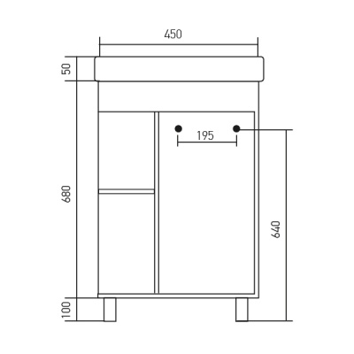 Тумба под раковину Mixline Мини 45 L 539011 Белая