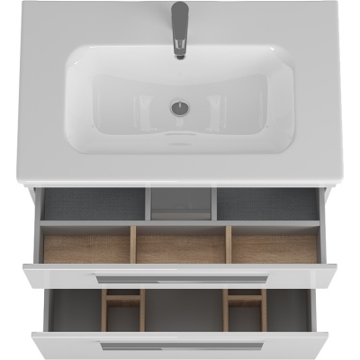 Тумба под раковину Diborg Leonie 80 77.1225 подвесная Белый глянец