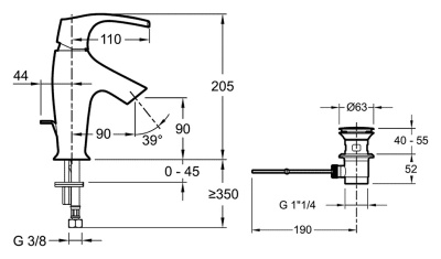 Смеситель для раковины Jacob Delafon Symbol E72680-CP Хром