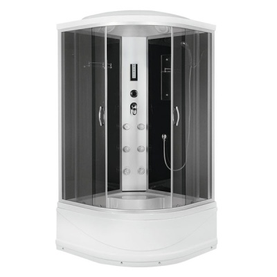 Душевая кабина Erlit Comfort ER4510TP 100x100 с гидромассажем задняя стенка Белая стекло матовое