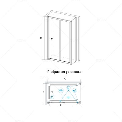 Душевой уголок RGW Classik CL-41 90x100 профиль Хром стекло прозрачное