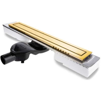 Душевой лоток Berges Wasserhaus Top Stark 700 092150 с решеткой Золото глянец