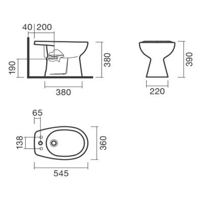 Биде Sanitana Munique S10072634900000 Белое