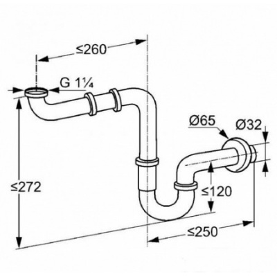 Сифон для раковины Kludi 1025505-00 Хром