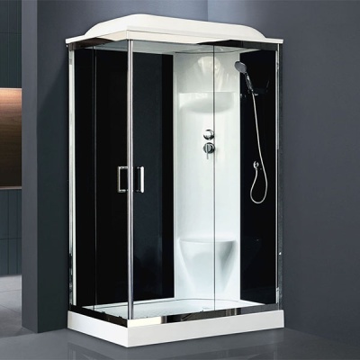 Душевая кабина Royal Bath HP 120х80 RB8120HP6-BT-CH-R стекло прозрачное задняя стенка Черная