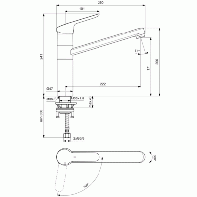 Смеситель для кухни Ideal Standard Ceraflex BC135AA Хром