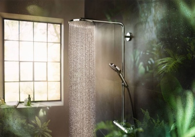 Душевая система Hansgrohe Raindance Select S Showerpipe 27633670 с термостатом Черный матовый