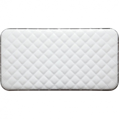 Корзина для белья Cameya Стеганая WGC-M-9 с микролифтом средняя Белая, кант золото