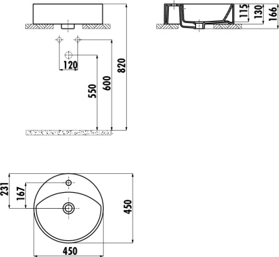 Раковина Creavit Minimal 45 MN145-00CB00E-0000 Белая
