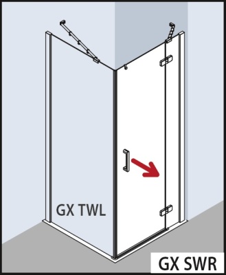 Душевая дверь Kermi Gia XP GX SWR 10018VAK SWR