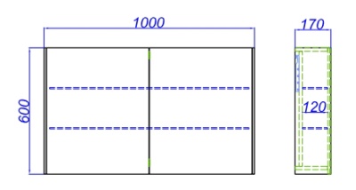 Корпус зеркального шкафа Aqwella 5 Stars Mobi 100 MOB0410 без боковин
