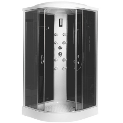 Душевая кабина Erlit Comfort ER4509P 90x90 с гидромассажем задняя стенка Белая стекло матовое