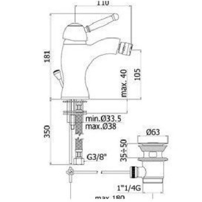 Смеситель для биде Paffoni Giorgia GI135BR Бронза