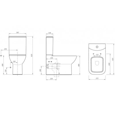 Унитаз-компакт Kale Babel 7111034300+7111040000+70110729S0+SA2000S с бачком и сиденьем Микролифт