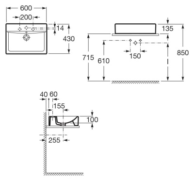 Раковина Roca Diverta 60 32711G000 Белая