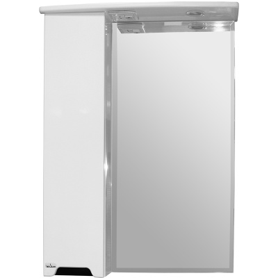 Зеркало со шкафом Mixline Прометей 65 L 534972 с подсветкой Белое