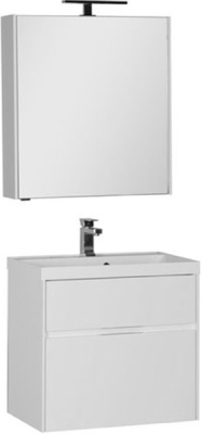 Тумба под раковину Aquanet Латина 60 179934 подвесная 2 ящика Белая