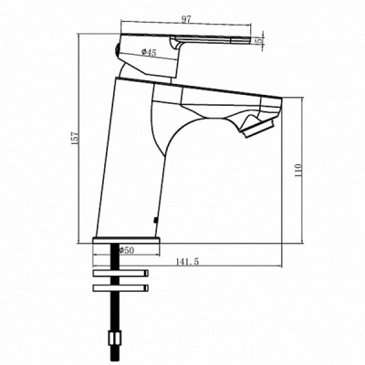 Смеситель для раковины Swedbe Olymp 1860 с гигиеническим душем Хром