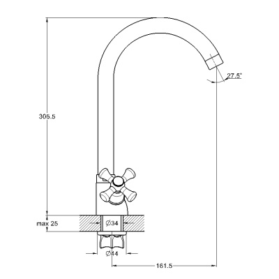 Смеситель для кухни G-Lauf QTZ4-A856 Хром