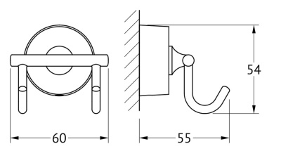 Двойной крючок FBS Nostalgy 002 Хром