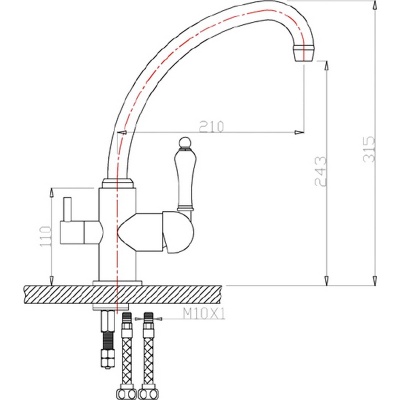 Смеситель для кухни ZorG Sanitary ZR 316 YF-33 BR Бронза