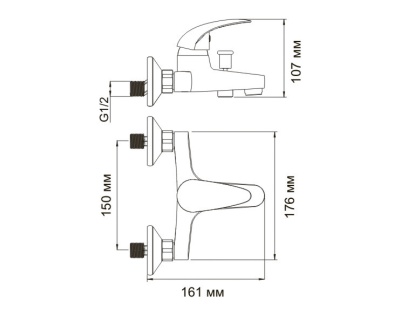 Смеситель для ванны WasserKRAFT Isen 2601 Хром