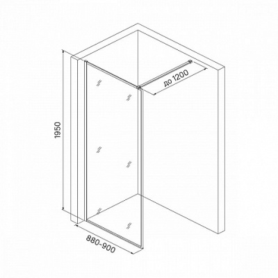 Душевая перегородка Iddis Slide SLI8BS9i23 90x195 профиль Черный стекло прозрачное Душевая перегородка Iddis Slide SLI8BS9i23 90x195 профиль Черный стекло прозрачное