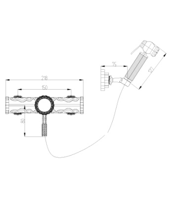 Гигиенический душ со смесителем Lemark Jasmine LM6618ORB Черная бронза