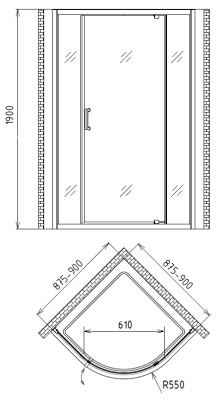 Душевой уголок Gemy Sunny Bay 90х90 профиль Хром стекло прозрачное