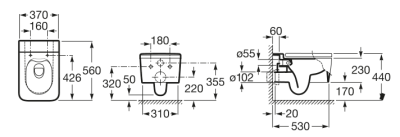 Унитаз Roca Inspira 346537000 подвесной без сиденья