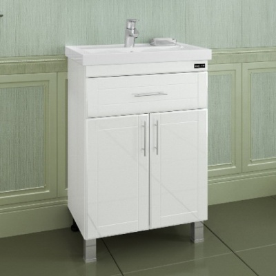 Тумба с раковиной СанТа Дублин 60 1 ящик Белая