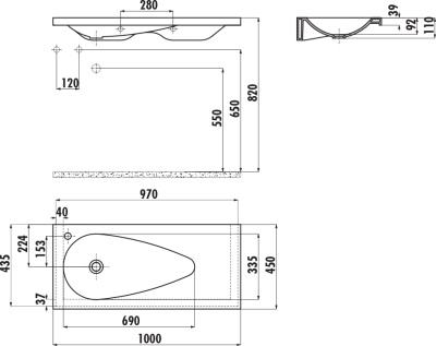 Раковина Creavit Trump 100 TP101-00CB00E-0000 Белая