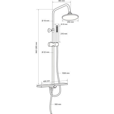 Душевая система Aquanet Practic AF430-70-R-C Хром
