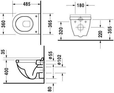 Унитаз Duravit Starck 3 22020900001 подвесной без сиденья