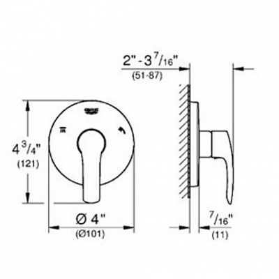 Смеситель для душа Grohe Eurosmart New 19972002 Хром