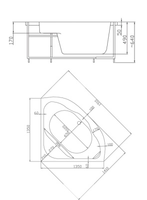 Акриловая ванна Victory Spa Hawaii 135x135 Без системы управления