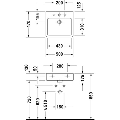 Раковина Duravit Vero 50 0454500000 Белая