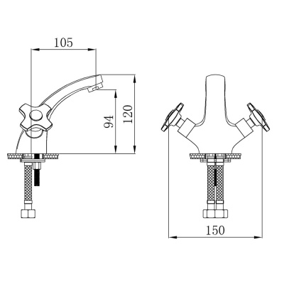 Смеситель для раковины Ростовская Мануфактура Сантехники SL115-161 Хром