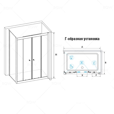 Душевой уголок RGW Classik CL-43 170x90 профиль Хром стекло прозрачное